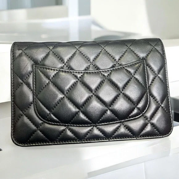 ❌SOLD❌✨ Chanel Limited Edition Wallet on Chain — Black Lambskin (Microchipped) - Picture 10 of 14